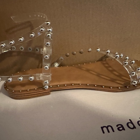 Madden Girl 9.5 Clear Studded Sandals - Picture 6 of 8